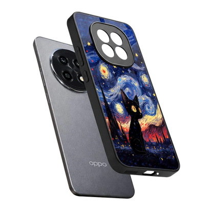 Starry Whiskers sleek oppo f29 pro 5g cover with tempered glass back and TPU edges