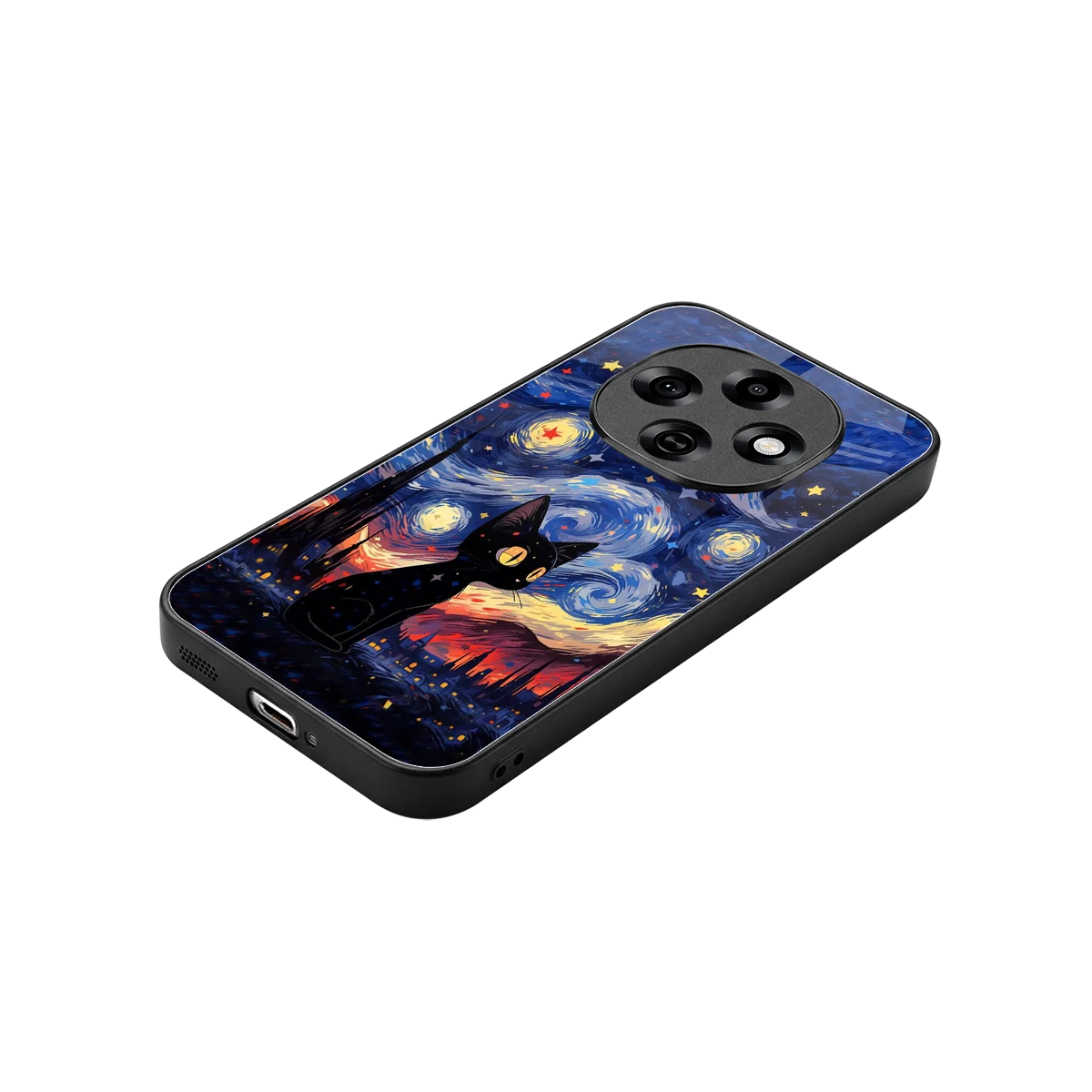 Starry Whiskers stylish phone case for oppo f31 pro 5g | glossy glass and slim fit