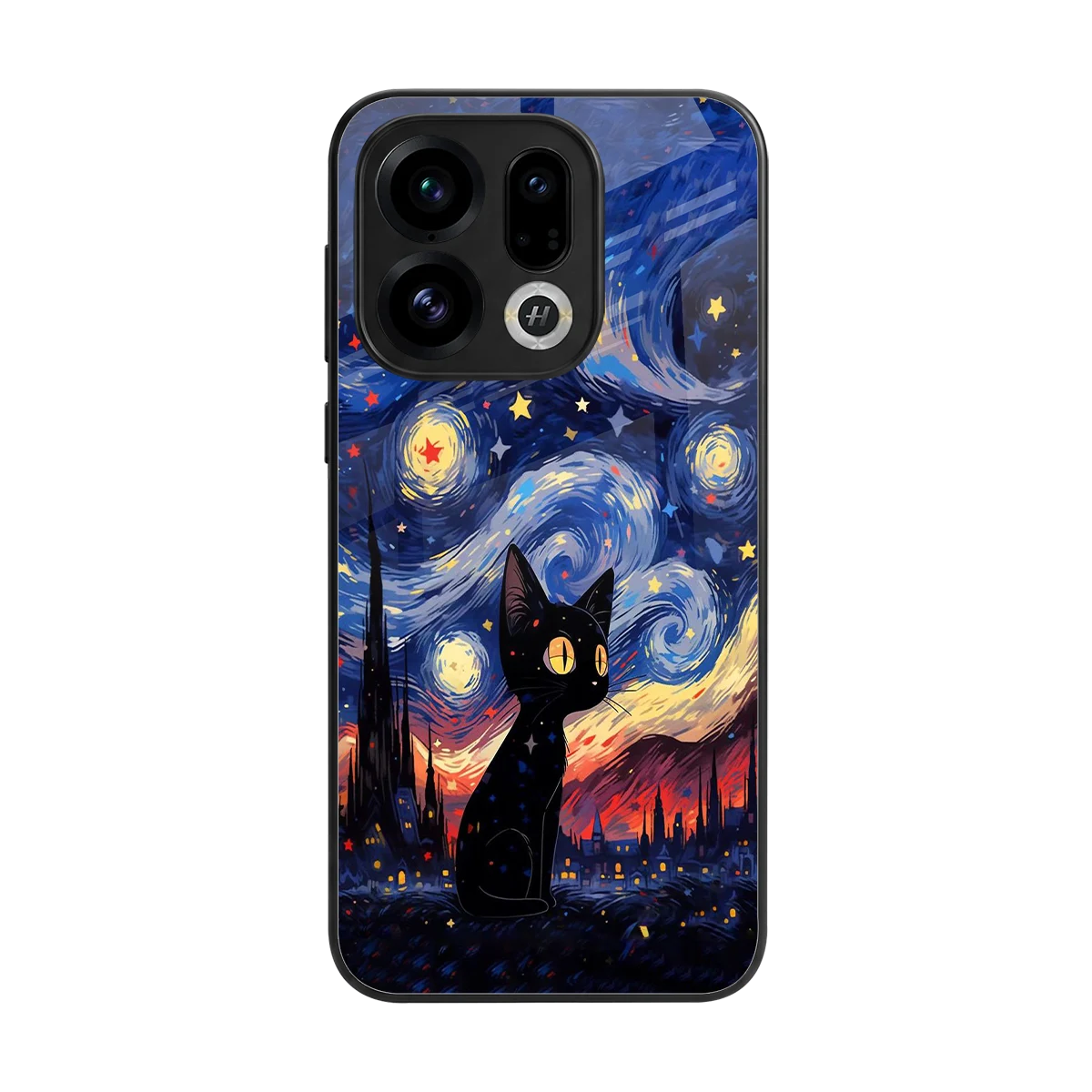Starry Whiskers back phone cover | glass case for oppo find x9