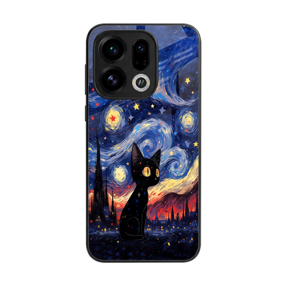 Starry Whiskers back phone cover | glass case for oppo find x9