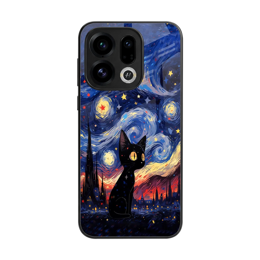 Starry Whiskers back phone cover | glass case for oppo find x9