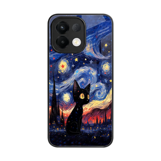 Starry Whiskers back phone cover | glass case for oppo k13 5g