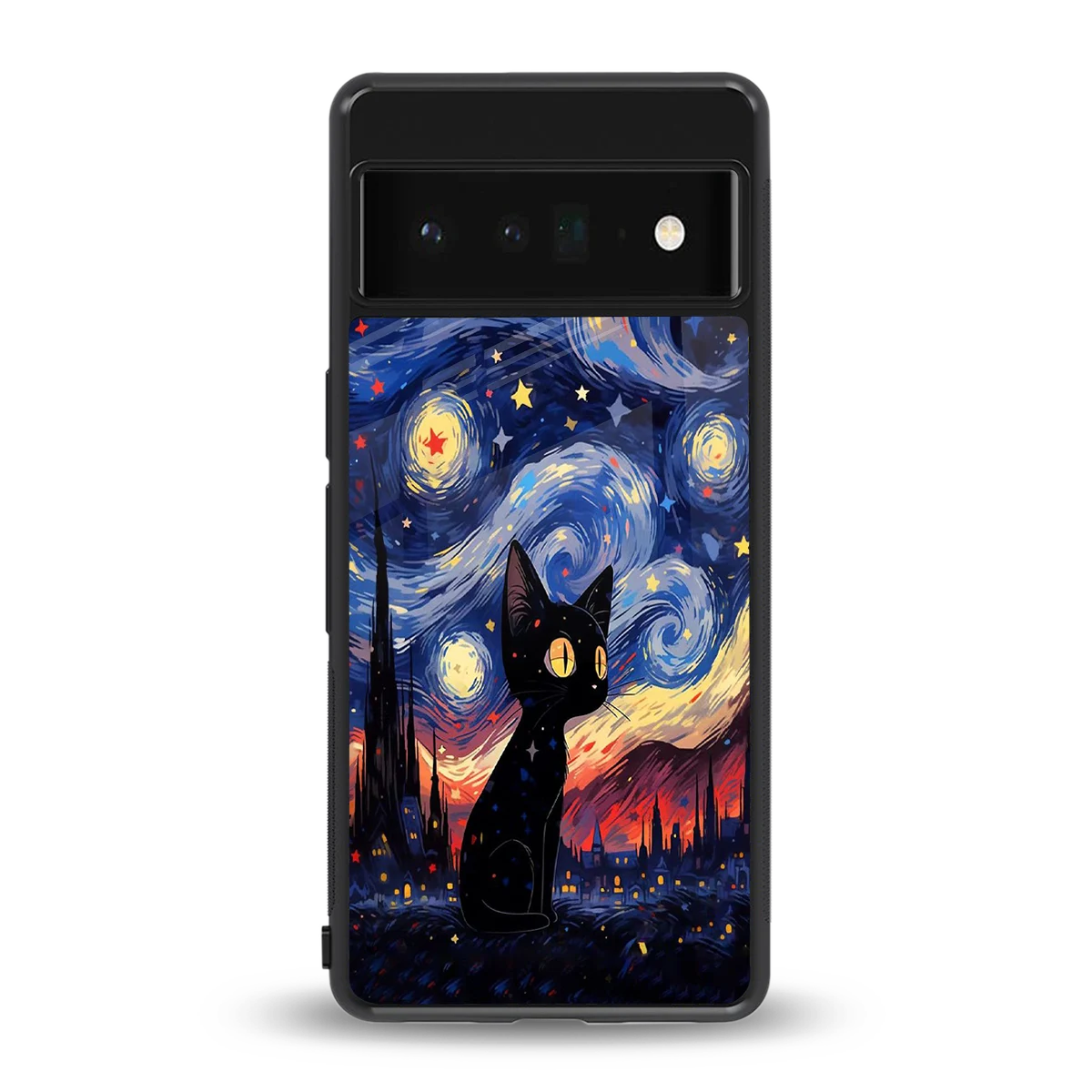 Starry Whiskers back phone cover | glass case for google pixel 6 pro