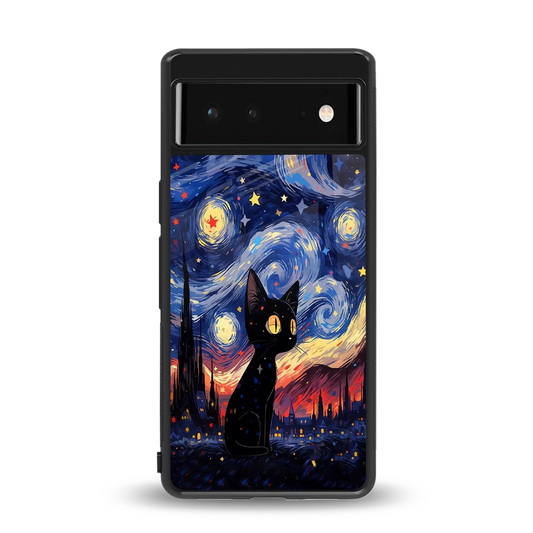 Starry Whiskers back phone cover | glass case for google pixel 6