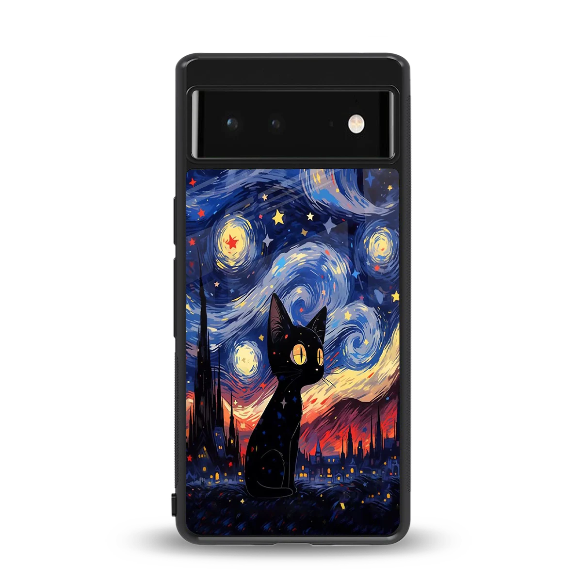 Starry Whiskers back phone cover | glass case for google pixel 6a