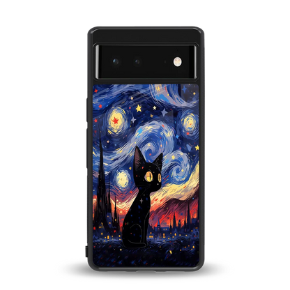 Starry Whiskers back phone cover | glass case for google pixel 6a
