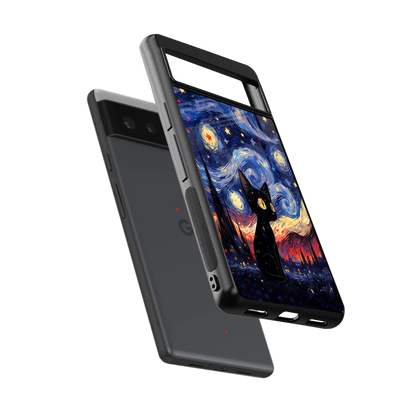 Starry Whiskers sleek google pixel 6 cover with tempered glass back and TPU edges