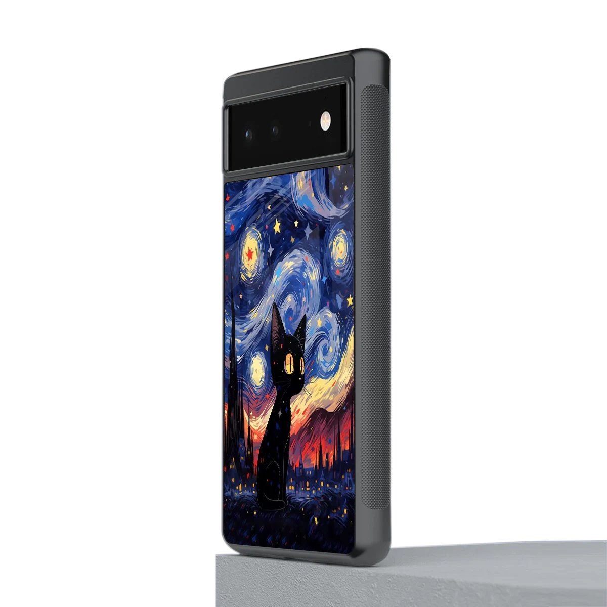 Starry Whiskers stylish phone case for google pixel 6a | glossy glass and slim fit