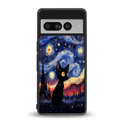 Starry Whiskers back phone cover | glass case for google pixel 7 pro