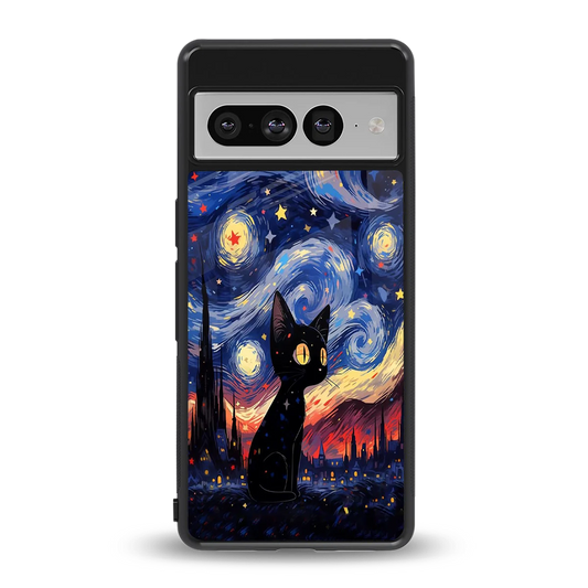 Starry Whiskers back phone cover | glass case for google pixel 7 pro