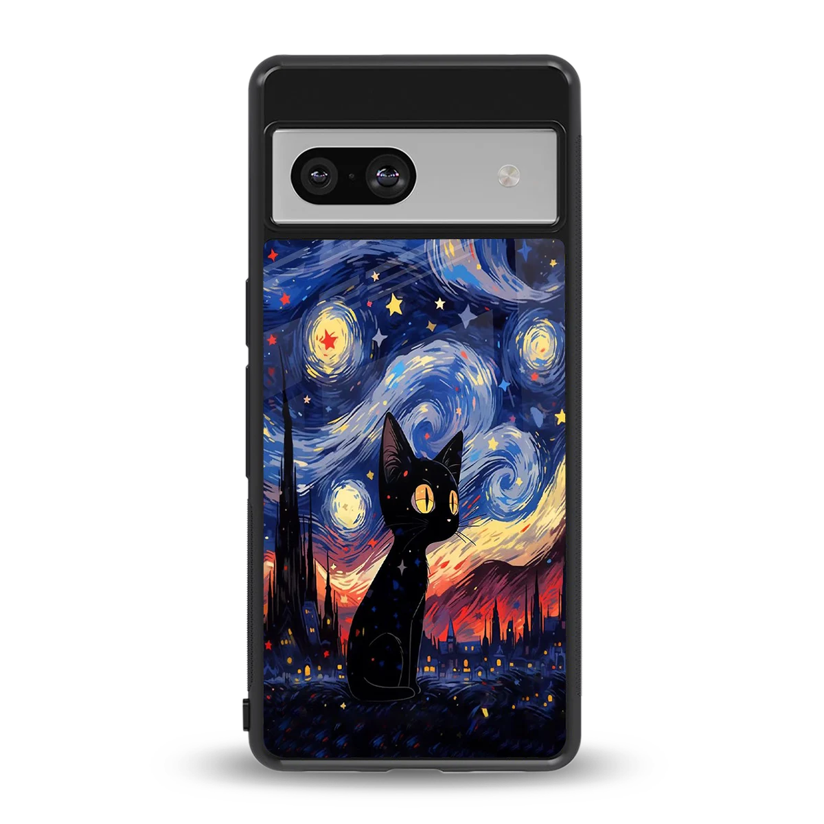 Starry Whiskers back phone cover | glass case for google pixel 7