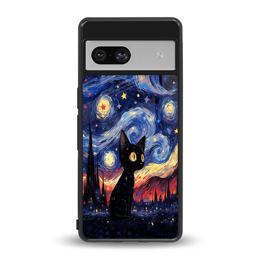 Starry Whiskers back phone cover | glass case for google pixel 7