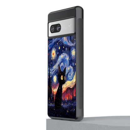 Starry Whiskers stylish phone case for google pixel 7 | glossy glass and slim fit