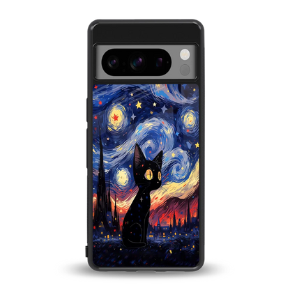 Starry Whiskers back phone cover | glass case for google pixel 8 pro