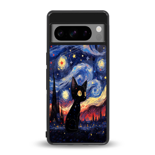 Starry Whiskers back phone cover | glass case for google pixel 8 pro
