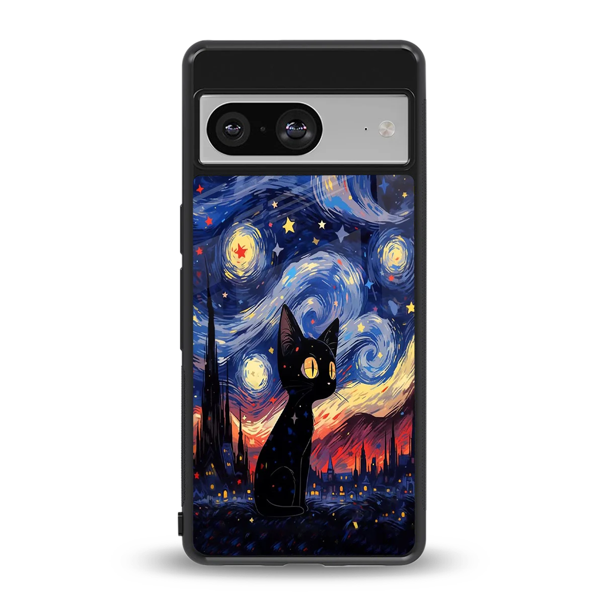 Starry Whiskers back phone cover | glass case for google pixel 8