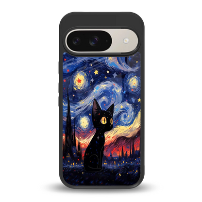 Starry Whiskers back phone cover | glass case for google pixel 9