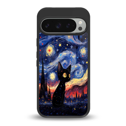 Starry Whiskers back phone cover | glass case for google pixel 9 pro