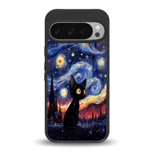 Starry Whiskers back phone cover | glass case for google pixel 9 pro