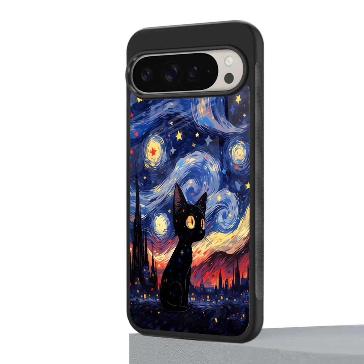 Starry Whiskers google pixel 9 pro mobile cover | shockproof glass phone case
