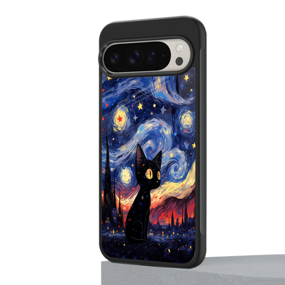 Starry Whiskers google pixel 9 pro mobile cover | shockproof glass phone case