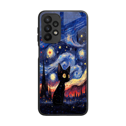 Starry Whiskers back phone cover | glass case for samsung galaxy a23