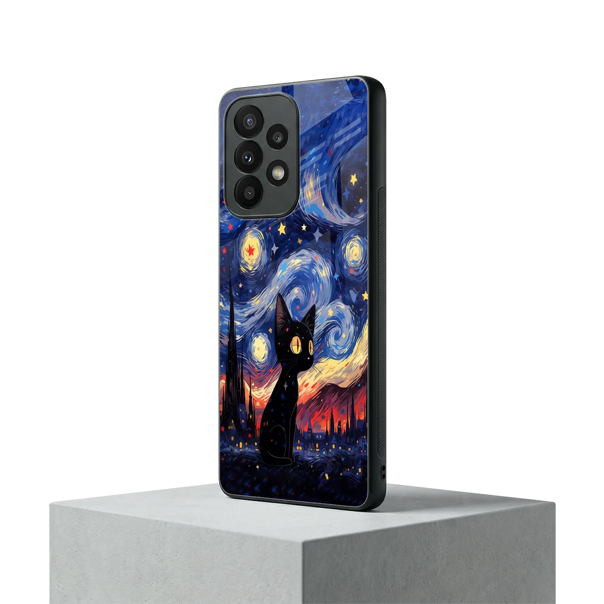Starry Whiskers samsung galaxy a23 mobile cover | shockproof glass phone case