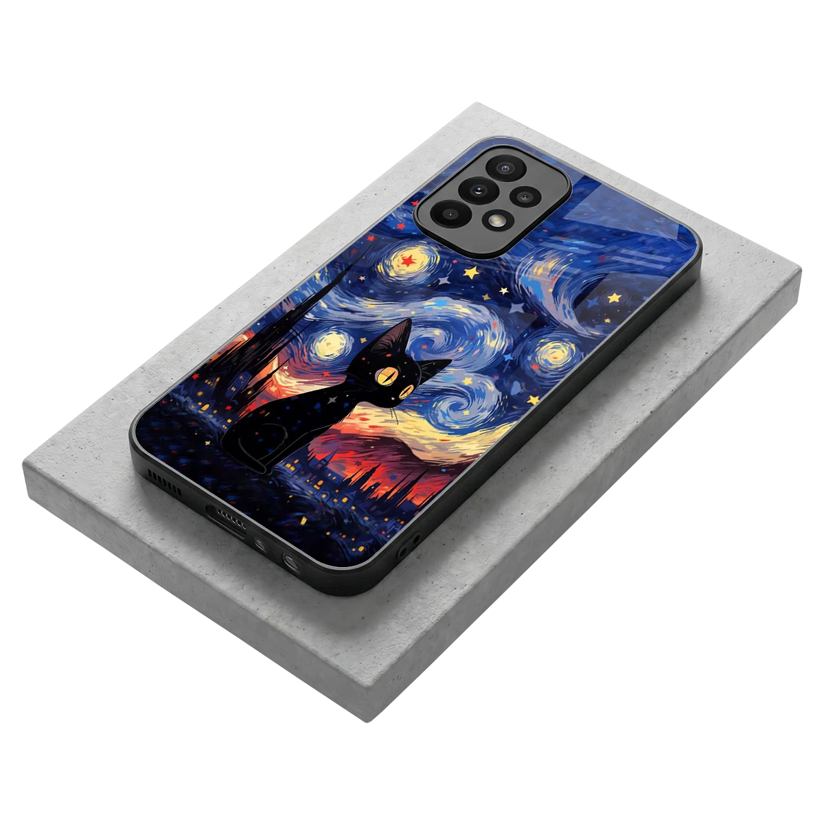 Starry Whiskers stylish phone case for samsung galaxy a23 | glossy glass and slim fit
