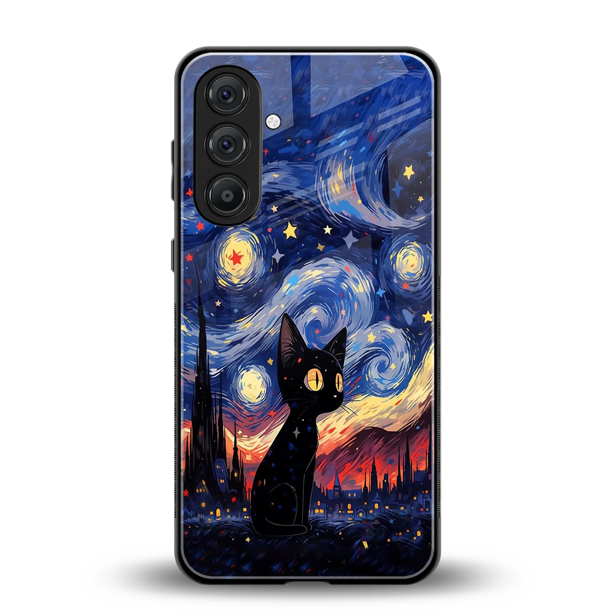 Starry Whiskers back phone cover | glass case for samsung galaxy m36 5g
