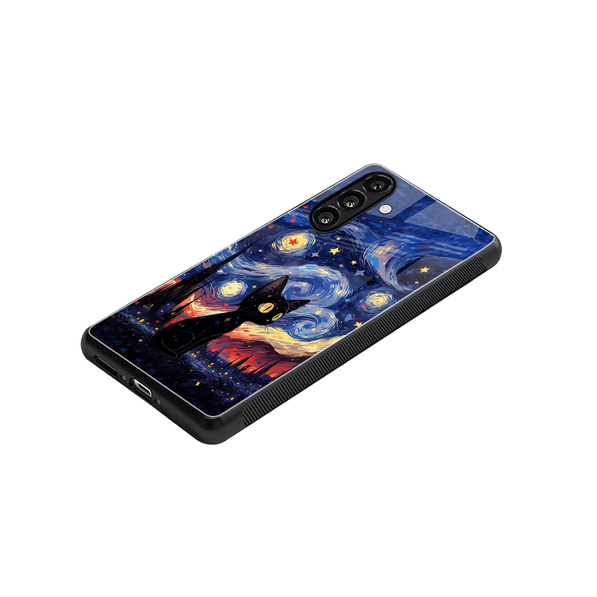 Starry Whiskers stylish phone case for samsung galaxy a55 5g | glossy glass and slim fit
