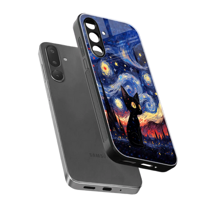 Starry Whiskers sleek samsung galaxy m36 5g cover with tempered glass back and TPU edges