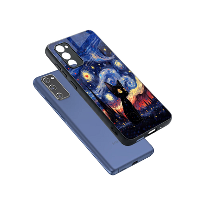 Starry Whiskers sleek samsung galaxy s20 fe cover with tempered glass back and TPU edges