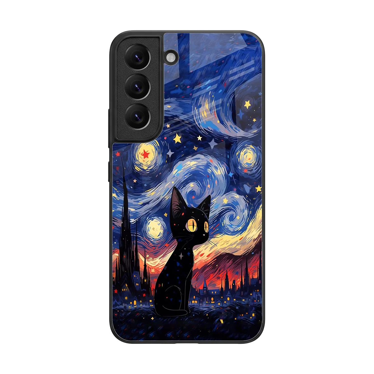 Starry Whiskers back phone cover | glass case for samsung galaxy s22