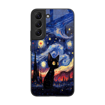 Starry Whiskers back phone cover | glass case for samsung galaxy s22