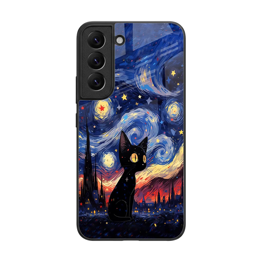 Starry Whiskers back phone cover | glass case for samsung galaxy s22