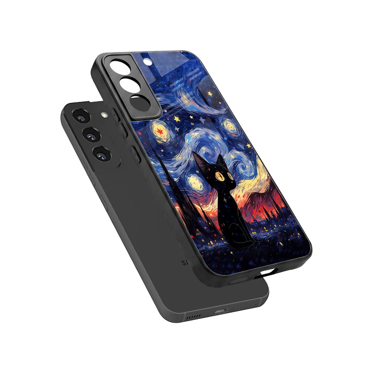 Starry Whiskers sleek samsung galaxy s22 cover with tempered glass back and TPU edges