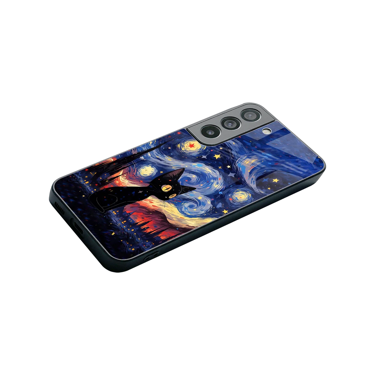 Starry Whiskers stylish phone case for samsung galaxy s22 | glossy glass and slim fit
