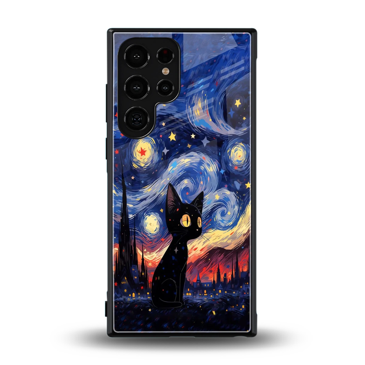 Starry Whiskers back phone cover | glass case for samsung galaxy s24 ultra