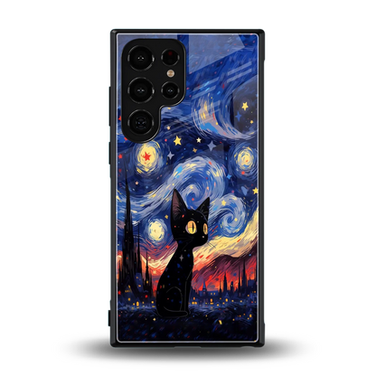 Starry Whiskers back phone cover | glass case for samsung galaxy s24 ultra