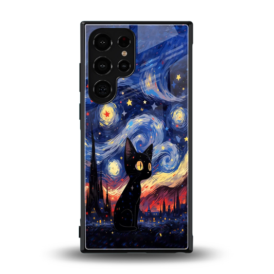 Starry Whiskers back phone cover | glass case for samsung galaxy s24 ultra
