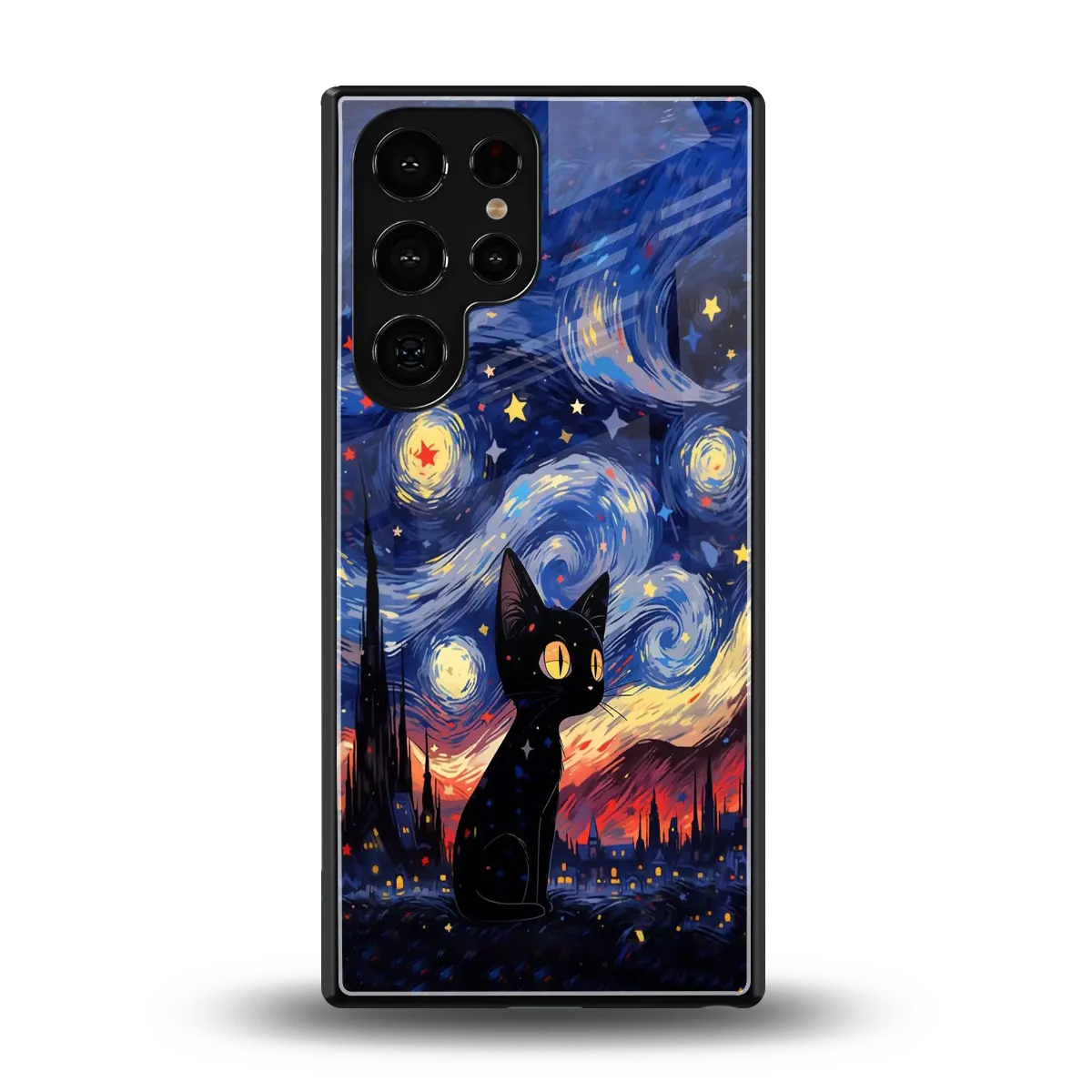 Starry Whiskers back phone cover | glass case for samsung galaxy s25 ultra