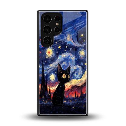 Starry Whiskers back phone cover | glass case for samsung galaxy s25 ultra