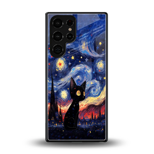 Starry Whiskers back phone cover | glass case for samsung galaxy s25 ultra