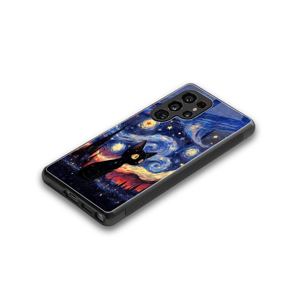 Starry Whiskers stylish phone case for samsung galaxy s25 ultra | glossy glass and slim fit
