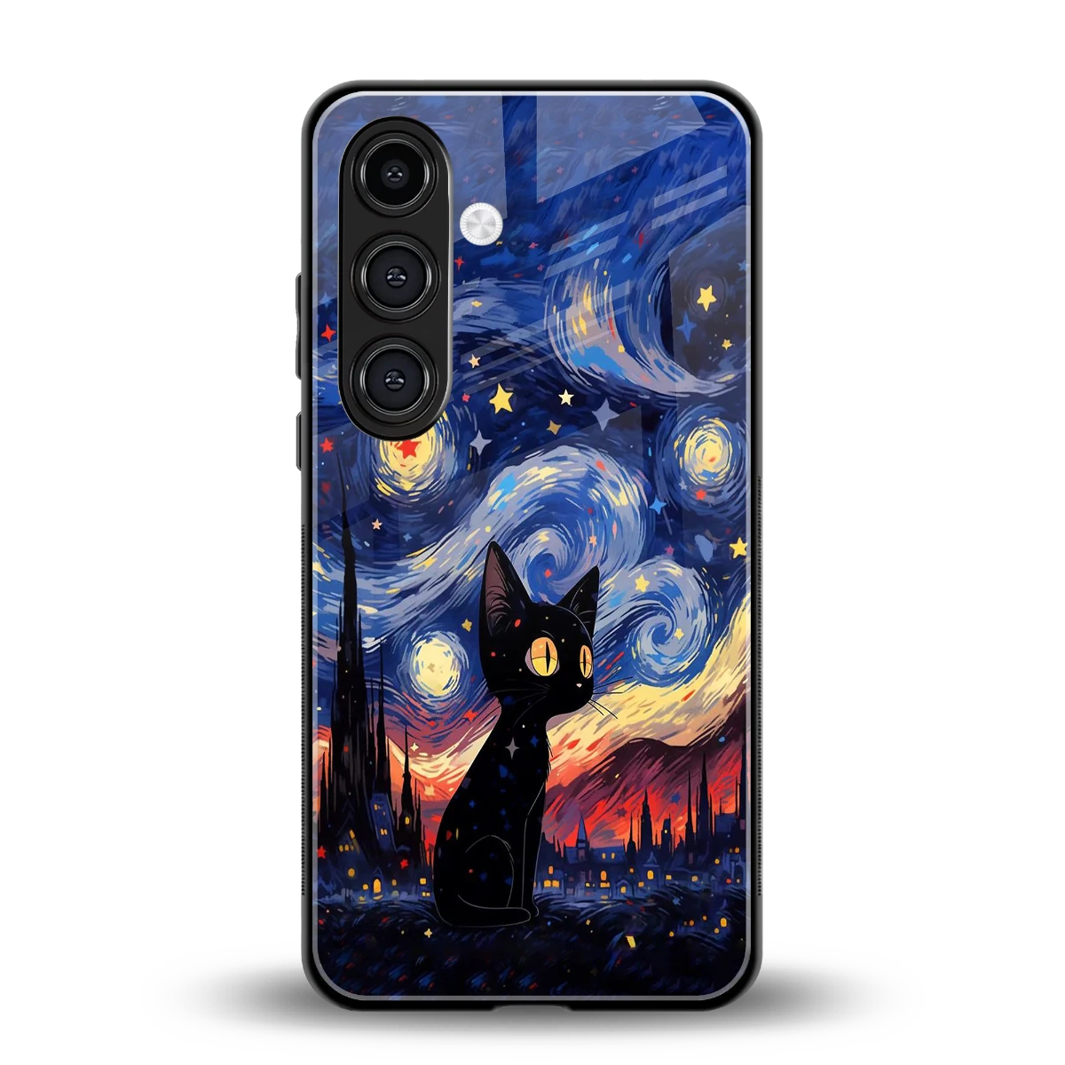 Starry Whiskers back phone cover | glass case for samsung galaxy s25 fe