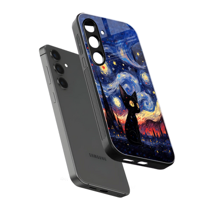 Starry Whiskers sleek samsung galaxy s25 fe cover with tempered glass back and TPU edges