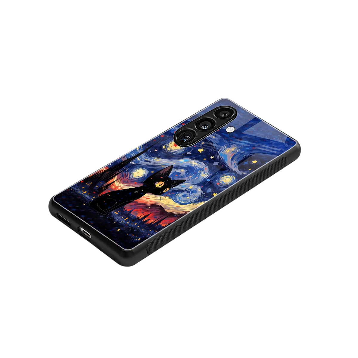 Starry Whiskers stylish phone case for samsung galaxy s25 fe | glossy glass and slim fit