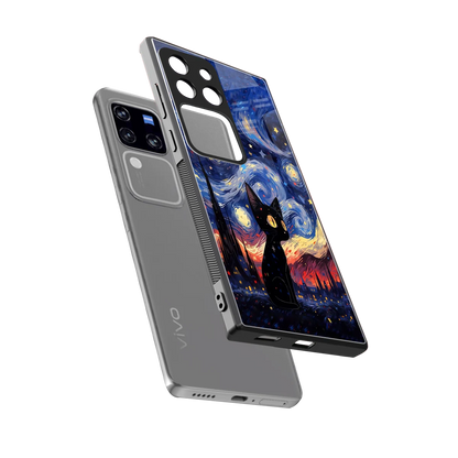 Starry Whiskers sleekvivo v30 pro cover with tempered glass back and TPU edges