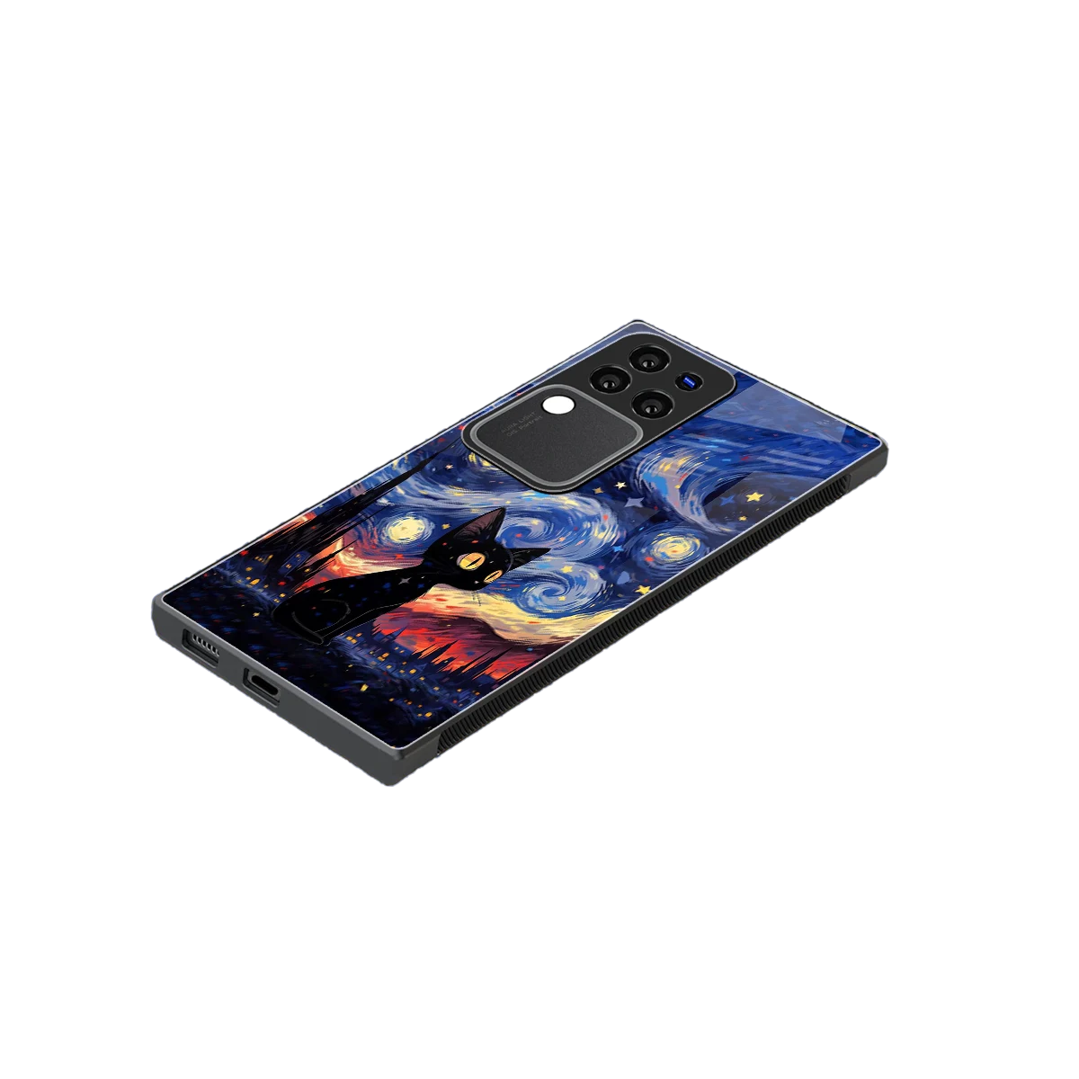 Starry Whiskers stylish phone case forvivo v30 pro | glossy glass and slim fit