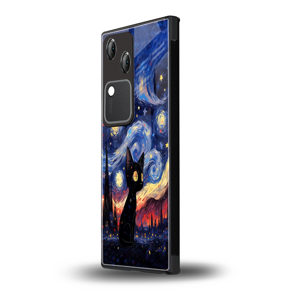 Starry Whiskers vivo v30 mobile cover | shockproof glass phone case